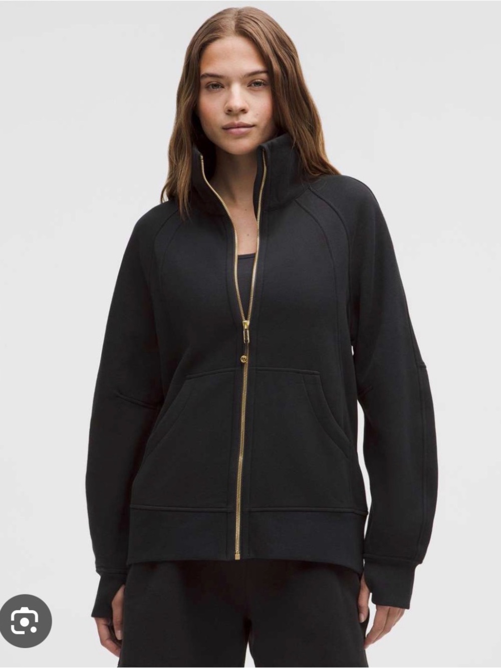 Lulu lemon - full zip scuba -tumble fleece Zip-Front Women's sweater gold zip XL
